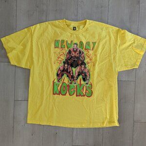 WWE The New Day Rocks T-Shirt Yellow Size 3XL Kofi Kingston Big E Xavier Woods.